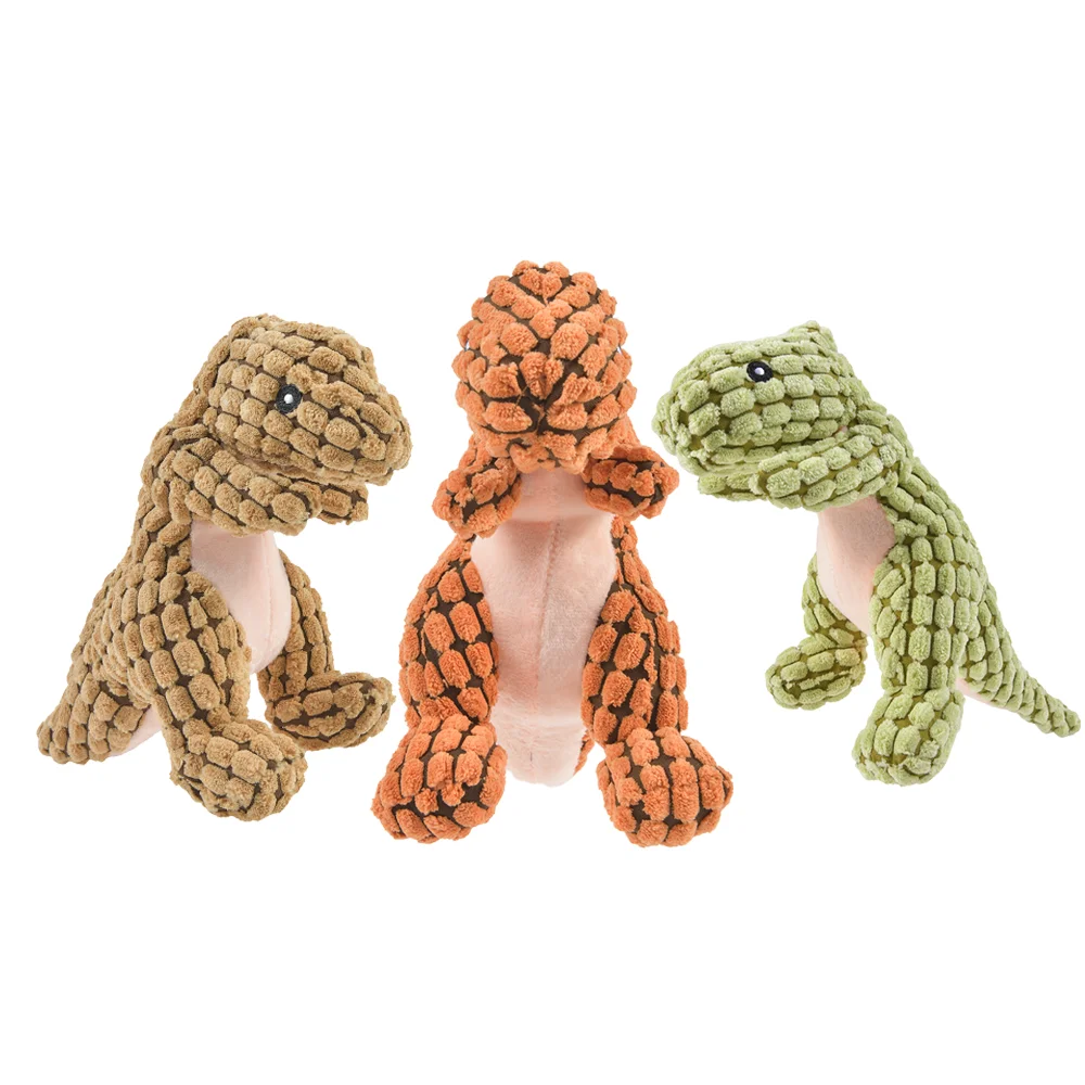 Interactive Plush Dinosaur Dog Toy | Squeaky Chew Toy - Image 3