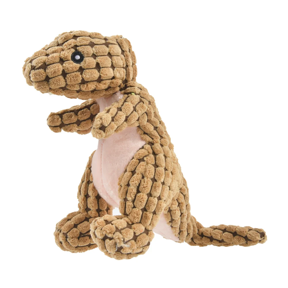 Interactive Plush Dinosaur Dog Toy | Squeaky Chew Toy - Image 2